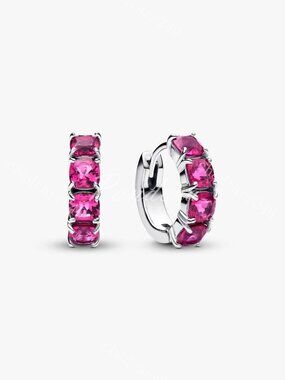 Pandora Pink Hoop Earrings